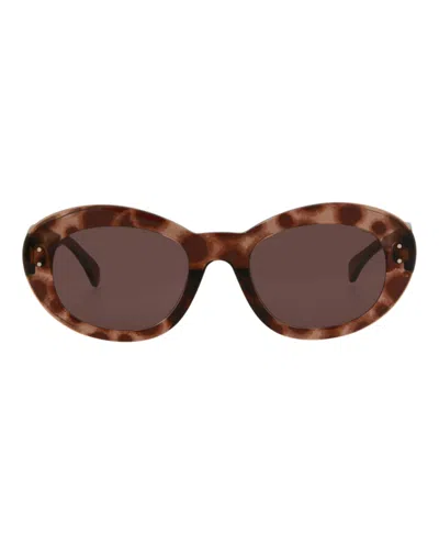 Shop Alaïa Round-frame Acetate Sunglasses In Brown