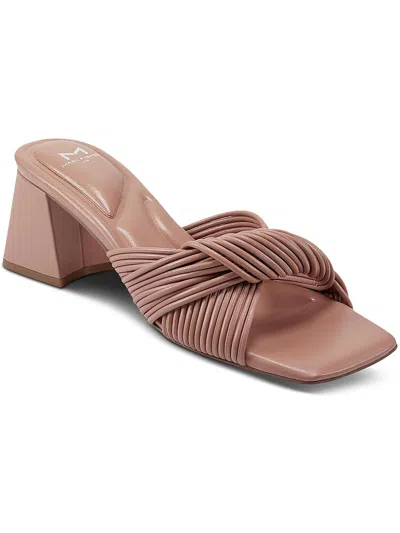 Shop Marc Fisher Ltd Cherrie Womens Leather Peep-toe Slide Sandals In Multi