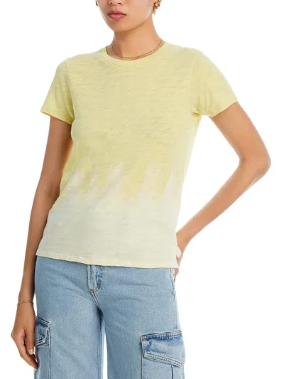 Shop Atm Anthony Thomas Melillo Womens Slub Tie-dye T-shirt In Yellow