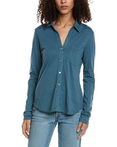Shop Michael Stars Ayla Button-down Shirt In Blue
