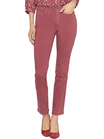 Shop Nydj Sheri Womens Straight Leg Stretch Slim Jeans In Pink
