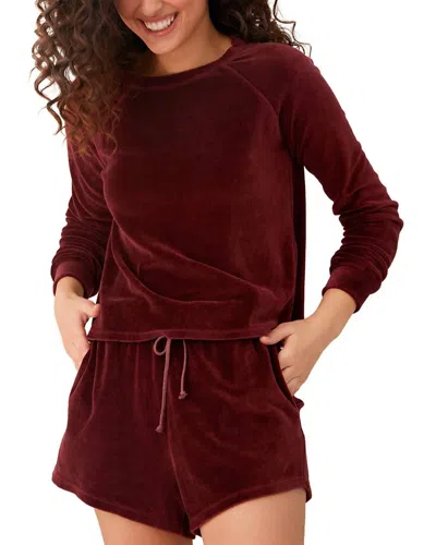 Shop Bella Dahl Long Sleeve Raglan Pullover In Wildberry In Red