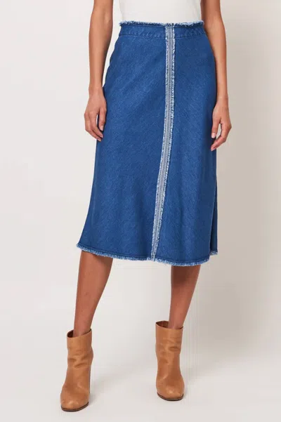 Shop Raquel Allegra Aurora Skirt In Washed Indigo In Blue