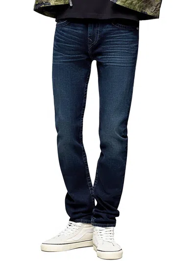 Shop True Religion Rocco Mens Relaxed Dark Wash Skinny Jeans In Blue