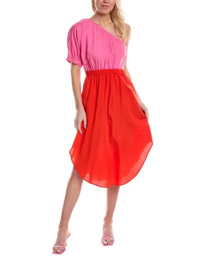 Shop Crosby By Mollie Burch Rio Linen-blend Midi Dress In Pink