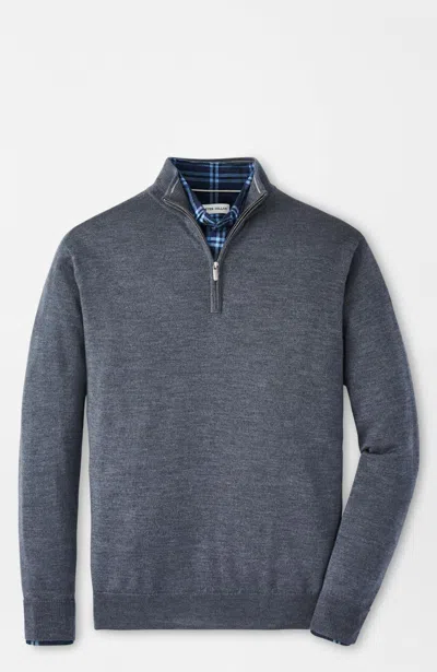 Shop Peter Millar Autumn Crest Quarter Zip Sweater In Charcoal In Grey