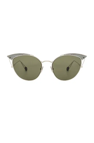 Shop Ahlem Place Violet Sunglasses In White In Green