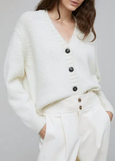Shop Closed Alpaca Mix Boxy Cardigan In Ivory In White