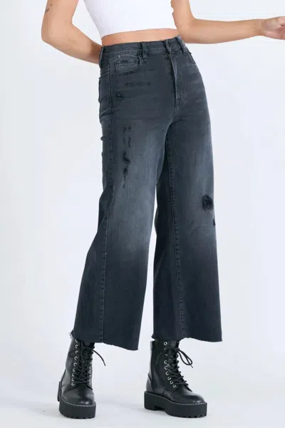 Shop Hidden Nori High Rise Wide Leg Jean In Black In Grey