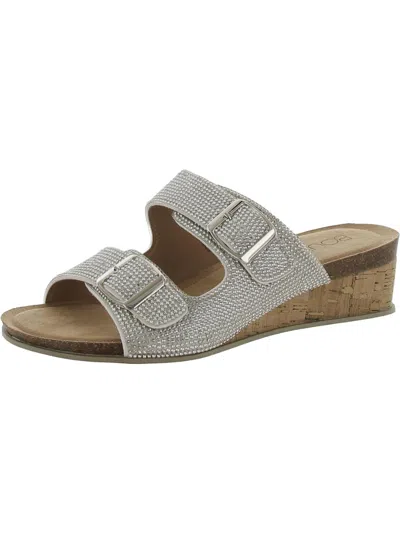 Shop Boutique By Corkys Embellish Womens Slip-on Embellished Platform Sandals In Grey