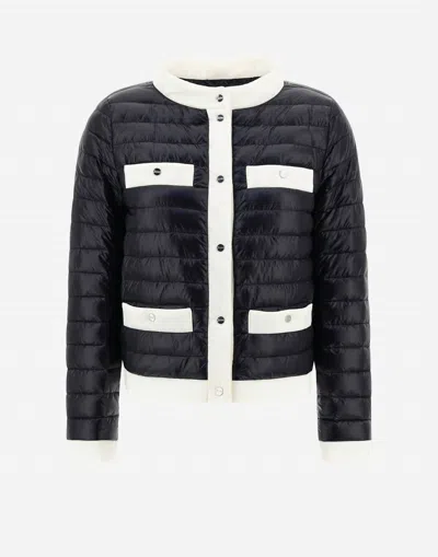 Shop Herno Nylon Ultralight And Ecoage Jacket In Navy/white In Black