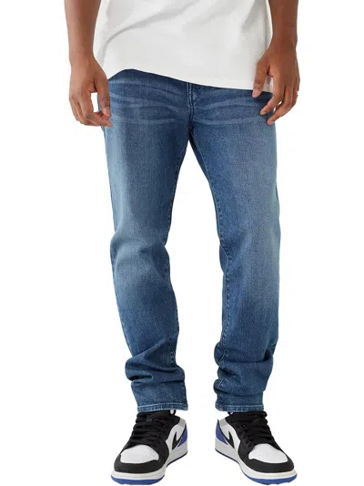 Shop True Religion Mens Relaxed Medium Wash Skinny Jeans In Blue