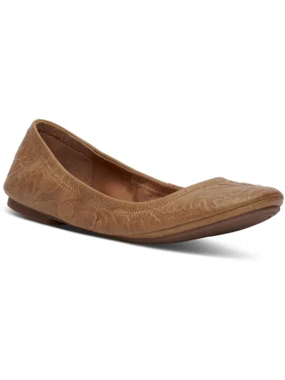 Shop Lucky Brand Emmie Womens Leather Round-toe Ballet Flats In Brown