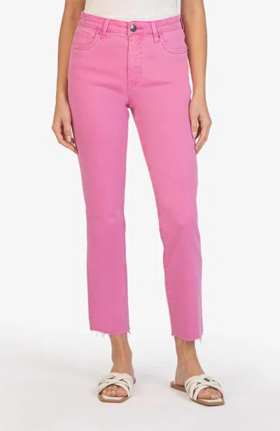 Shop Kut From The Kloth Naomi Hi Rise Fab Ab Girlfriend Jeans In Rosy Pink