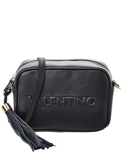 Shop Valentino By Mario Valentino Mia Embossed Leather Crossbody In Black