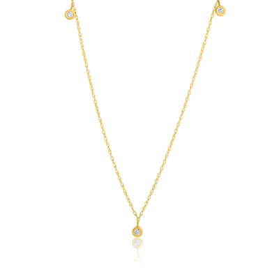 Shop Max + Stone 14k Yellow Gold 3 Stone Diamond Necklace