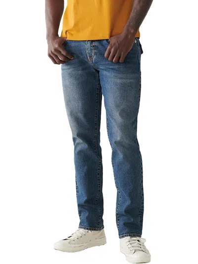 Shop True Religion Geno Mens Relaxed Medium Wash Slim Jeans In Blue
