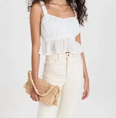 Lost + Wander With The Wind Top In White Eyelet In Multi