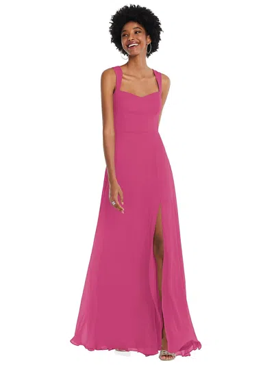 Shop After Six Contoured Wide Strap Sweetheart Maxi Dress In Pink