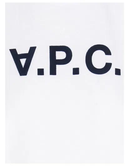 Shop Apc A.p.c. Flocked Logo T-shirt In White