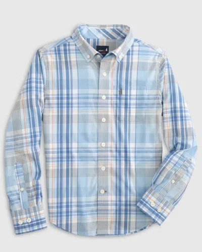 Shop Johnnie-o Kiffin Prep-formance Button Up Shirt In Maliblu In Blue