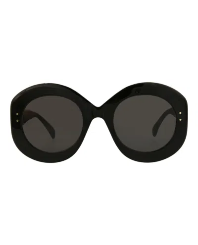 Shop Alaïa Round-frame Acetate Sunglasses In Grey