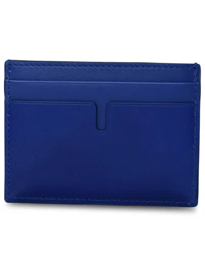Shop Burberry Blue Leather Cardholder
