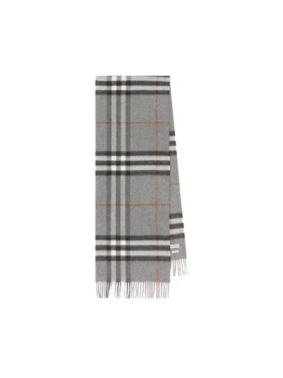 Shop Burberry Scarves In Gray