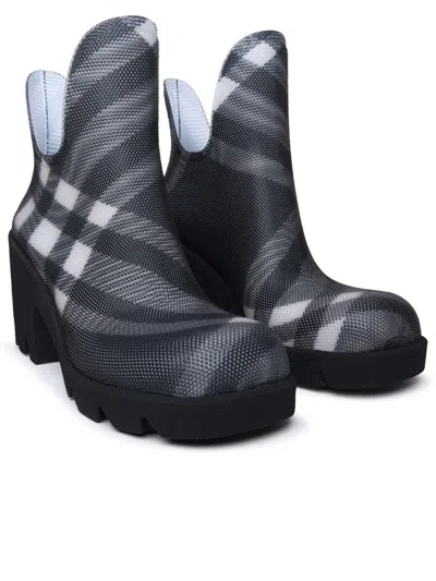 Shop Burberry Two-tone Rubber Boot In Black