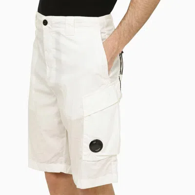Shop C.p. Company Cotton-blend Bermuda Shorts In White