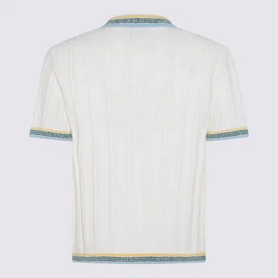 Shop Casablanca White Cotton Polo Shirt
