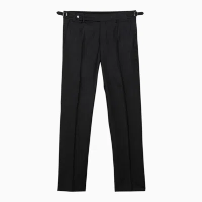 Shop Dolce & Gabbana Dolce&gabbana Black Pinstripe Trousers In Multicolor