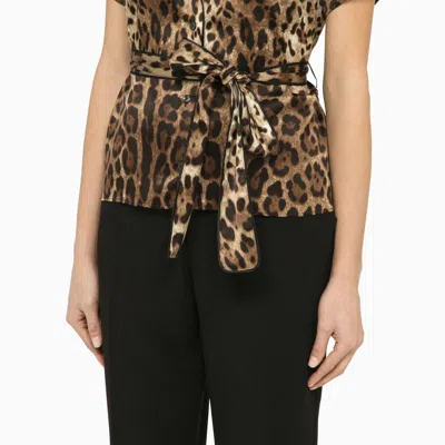Shop Dolce & Gabbana Dolce&gabbana Leopard Print Shirt In Brown