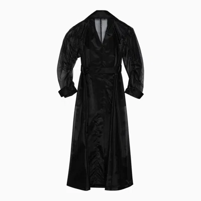 Shop Dolce & Gabbana Dolce&gabbana Semi-transparent Blend Coat In Black