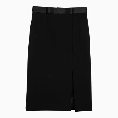 Shop Dolce & Gabbana Dolce&gabbana Wool-blend Midi Pencil Skirt In Black