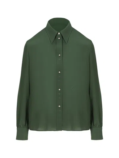Shop Gucci Shirts In Faded Green
