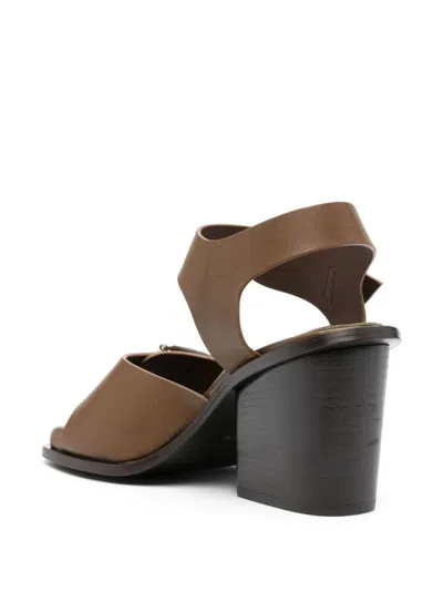 Shop Lemaire 90mm Leather Sandals In Dark Tobacco