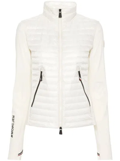 Shop Moncler Grenoble Padded Zipper Sweatshirt Clothing In White