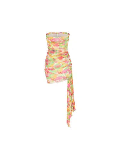Shop Saint Laurent Dresses In Craie Rose Vert