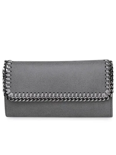 Shop Stella Mccartney Recycled Polyester Falabella Continental Wallet In Grey