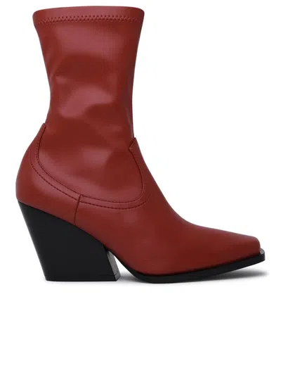 Shop Stella Mccartney Polyurethane Blend Terra Texan Ankle Boot In Red