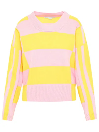 Shop Stella Mccartney Two-tone Cashmere Blend Sweater In Multicolor