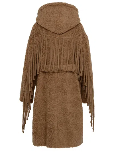 Shop Stella Mccartney Wool Blend Teddy Coat In Brown