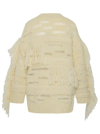 Shop Stella Mccartney White Alpaca Blend Airy Sweater In Beige