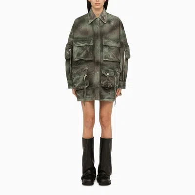 Shop Attico The  Camouflage Multi-pocket Jacket In Green