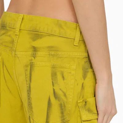 Shop Attico The  Fern Cargo Trousers Hazelnut/eden Green In Yellow