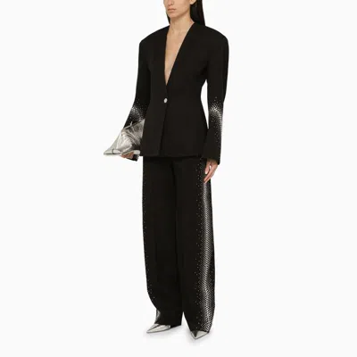Shop Attico The  Jagger Trousers With Thermostrass In Black