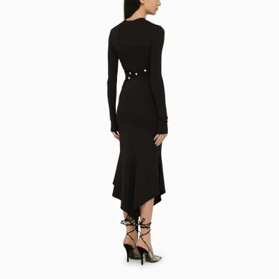 Shop Attico The  Midi Dress With Snap Buttons In Black