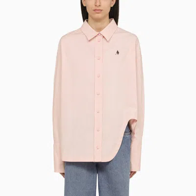 Shop Attico The  Poplin Shirt With Logo Embroidery In Pink