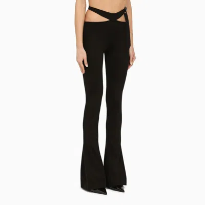 Shop Attico The  Slim Trousers With Cut-out In Black